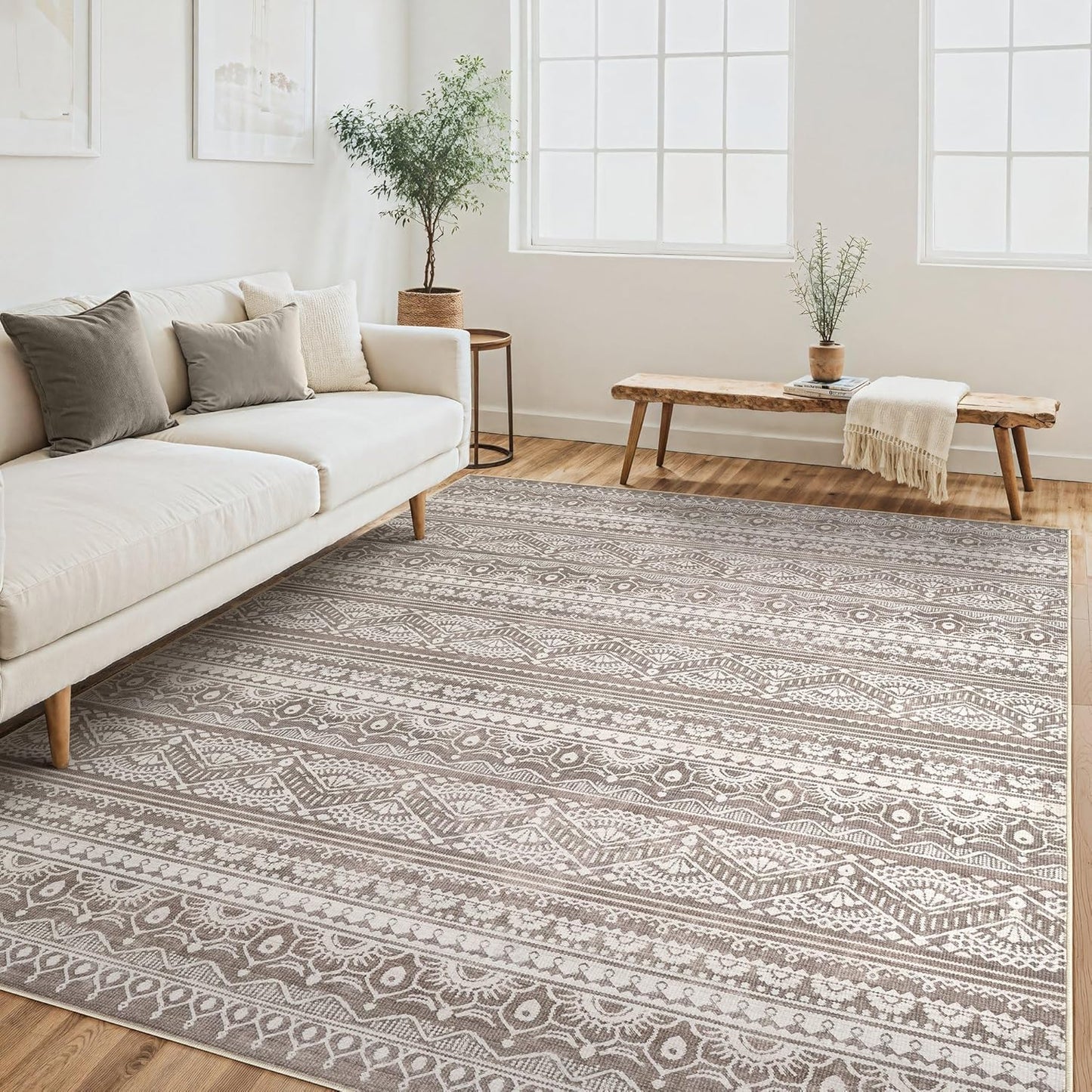 Tortania Area Rug - 5x7 Washable Soft Boho Moroccan Carpet