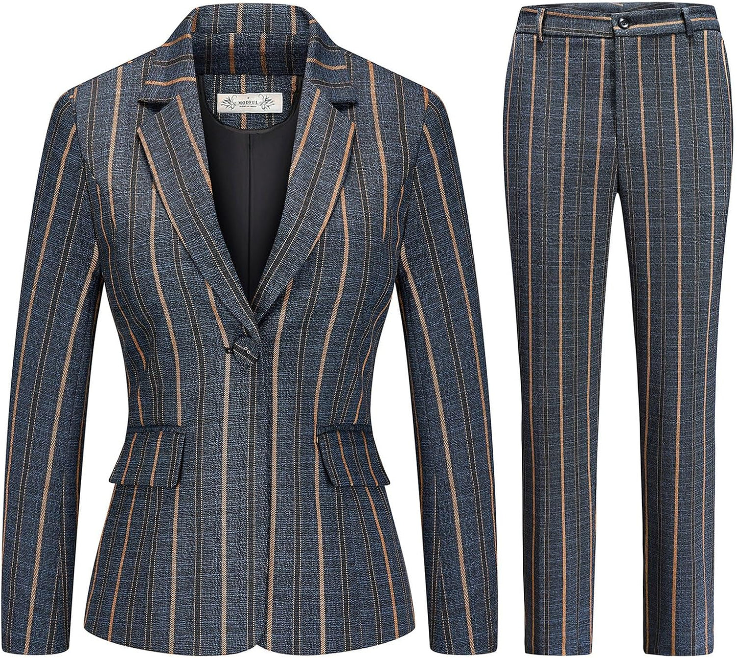 Womens 2 Piece Plaid Suits Set for Office and Casual Wear