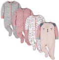 Gerber Baby Girls' 4 Pack Cozy Sleepers