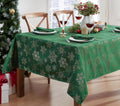 Newbridge Sparkling Snowflakes Metallic Tablecloth, 60 x 144 in