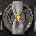 Stylish Gold Napkin Rings Set of 16 for Celebratory Table Decor