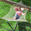 Double Rope Hammock with Stand Included - 12ft Heavy Duty Comfort