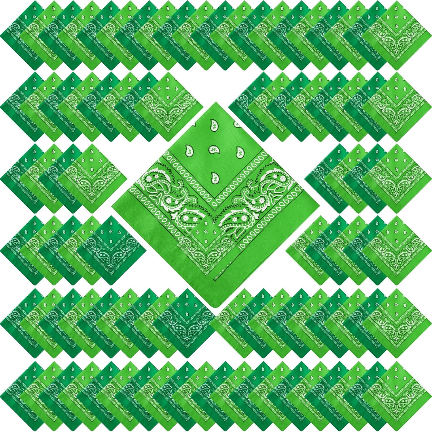 100 Pack Unisex Paisley Bandanas for Parties and Daily Use