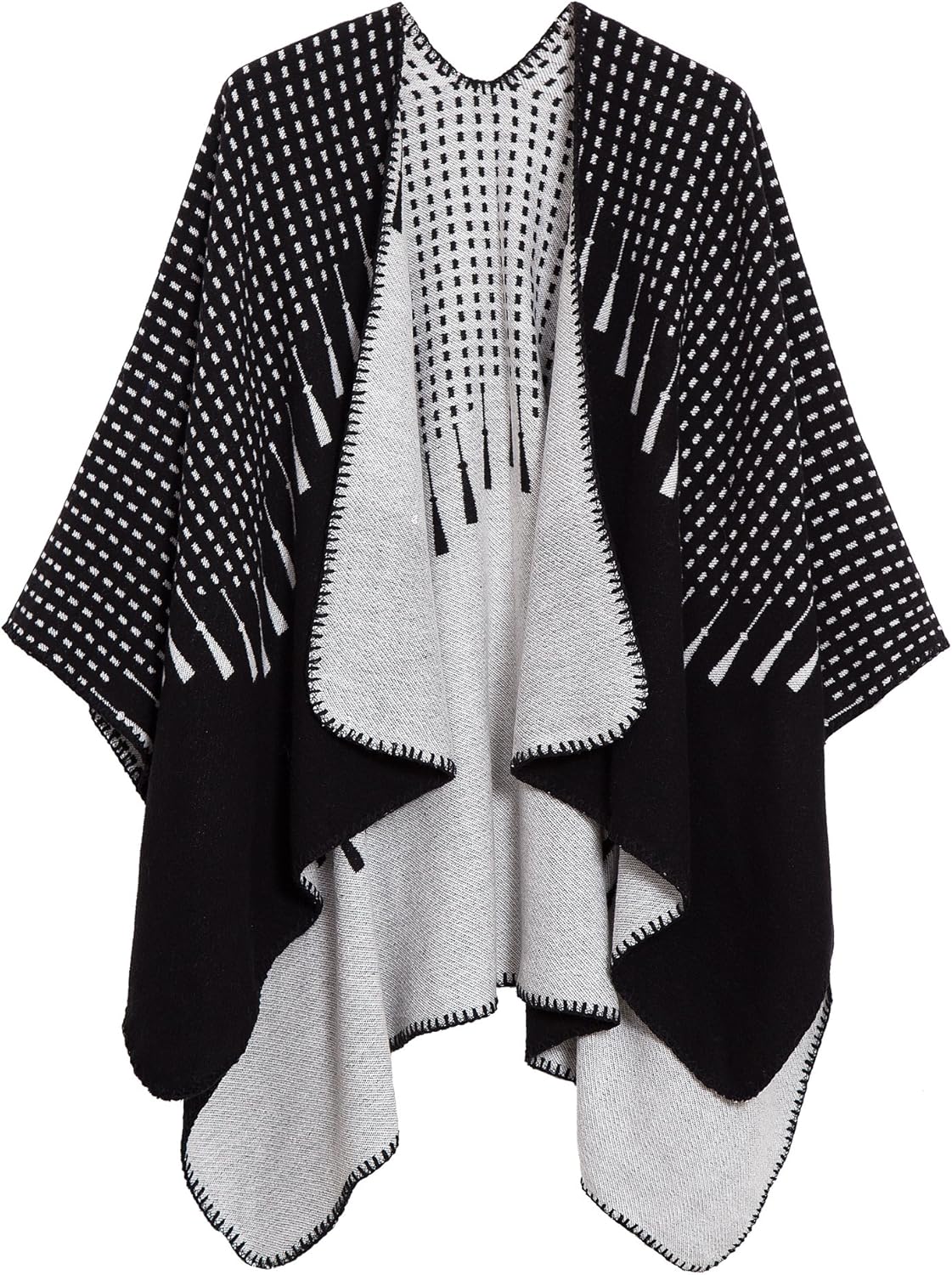 Urban CoCo Women's Color Block Shawl Wrap for Cozy Winter Style