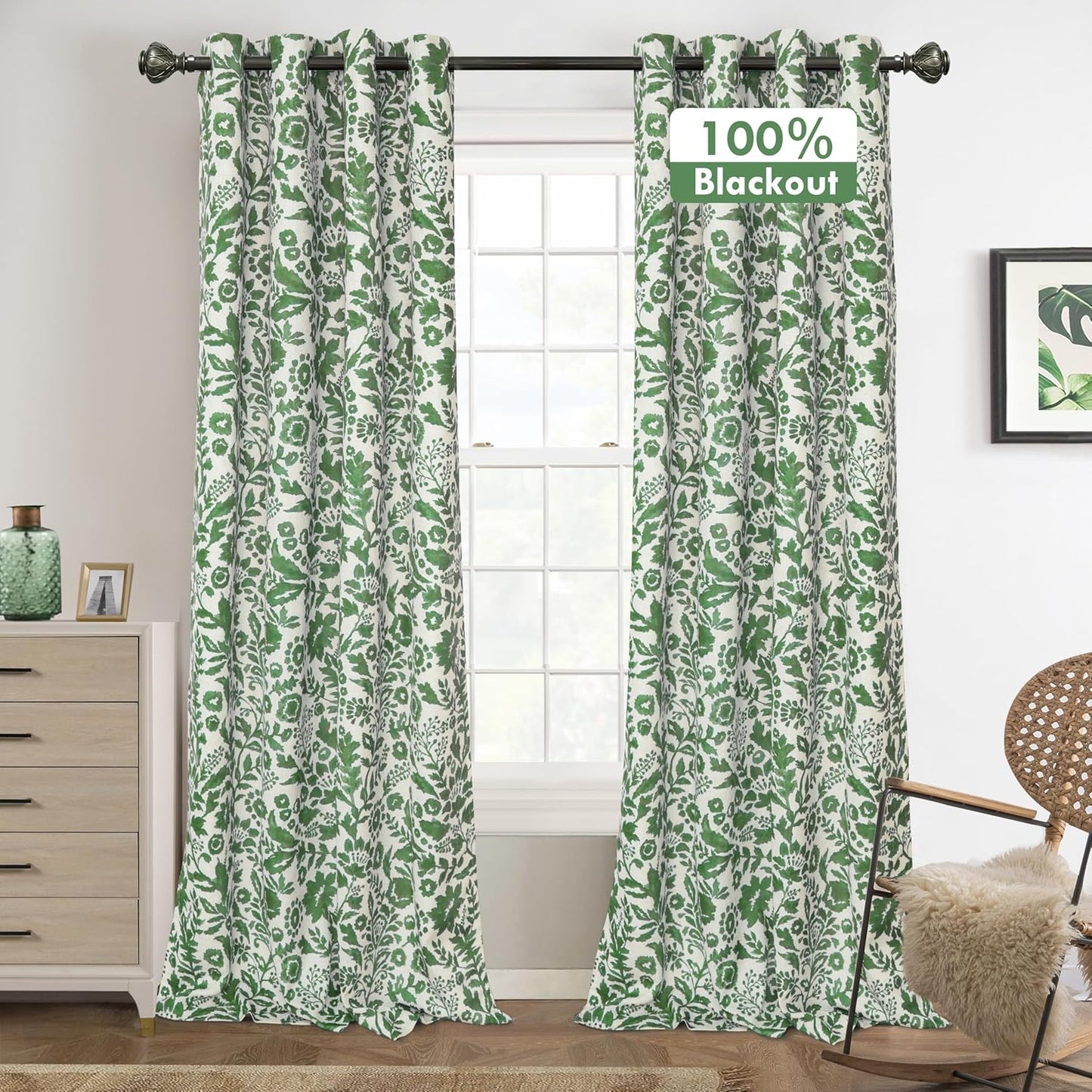 DriftAway Julia Watercolor Blackout Curtains for Energy Saving