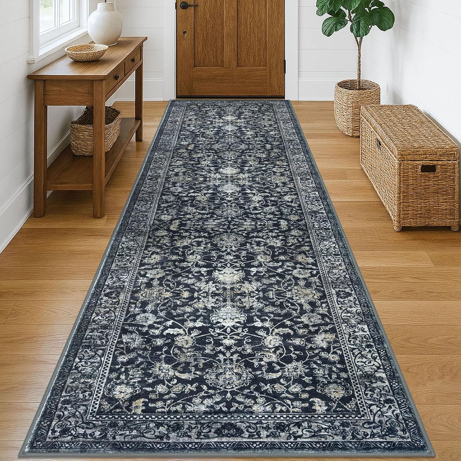 KILOCOCO Hallway Runner 3x10 Rug for Vintage Floral Style