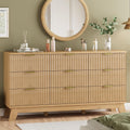 Fluted Dresser for Bedroom with 9 Drawers and Modern Design