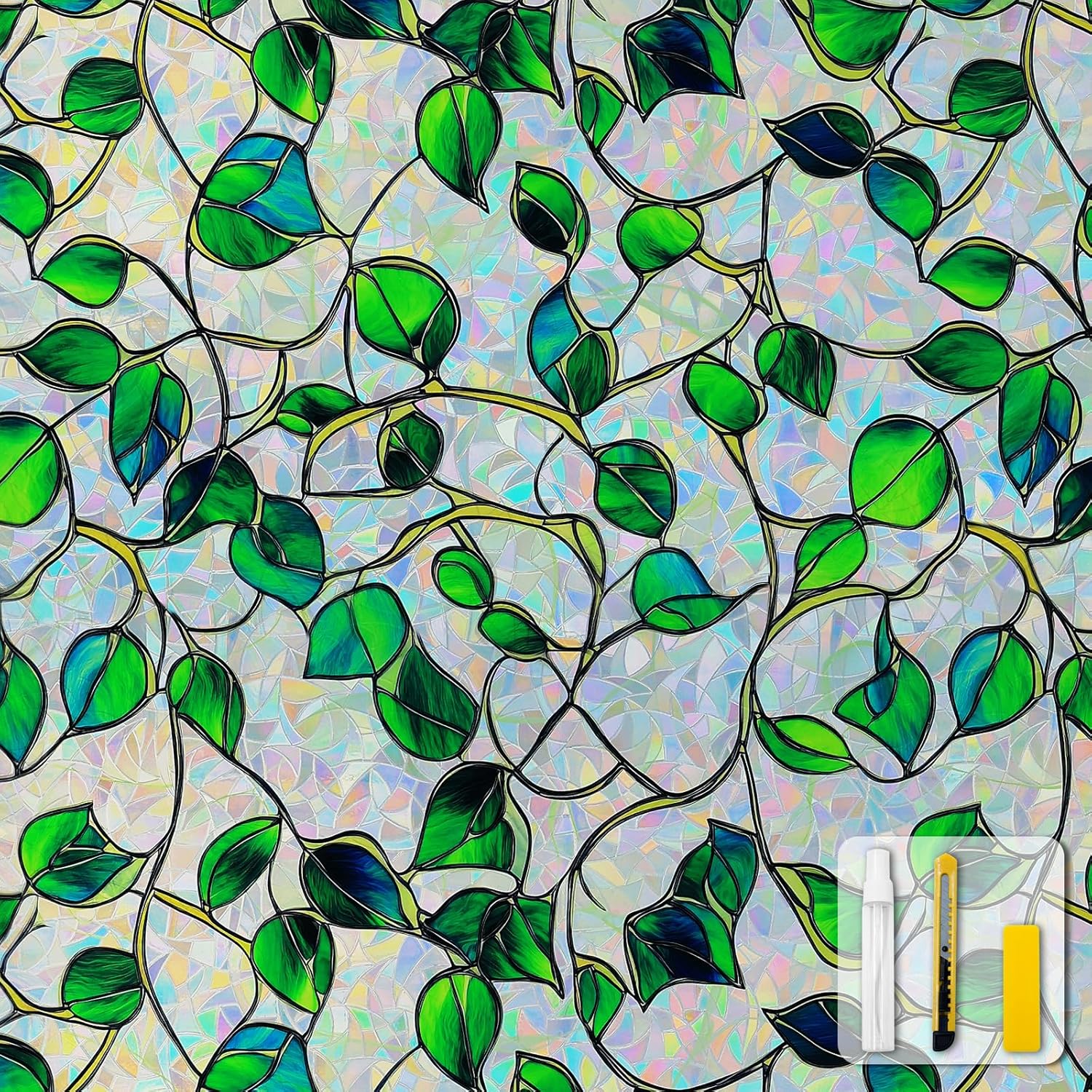Window Privacy Film Stained Glass Decorative Static Clings