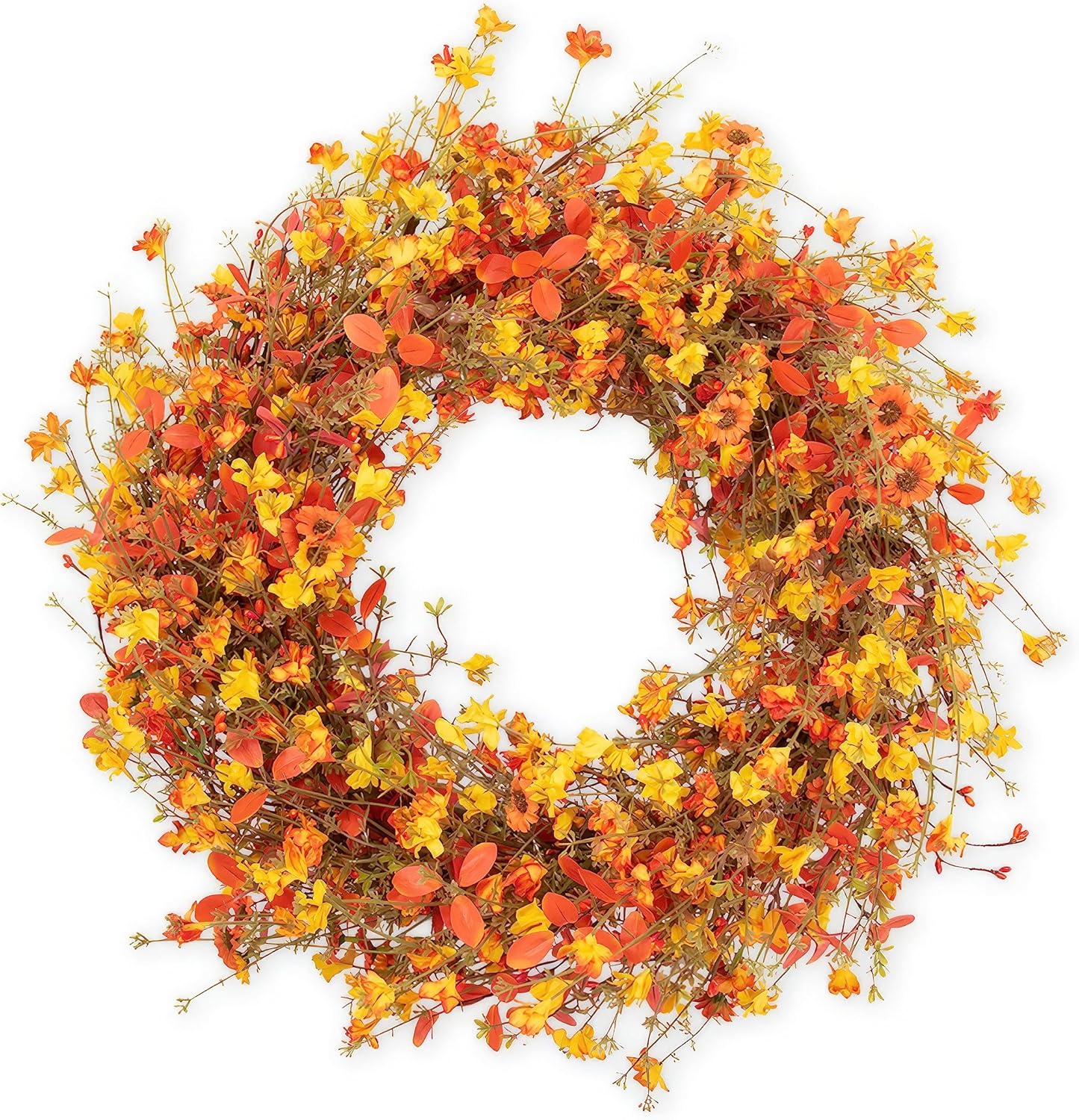 28 Inch Large Fall Wreath for Front Door - Autumn Floral Decor
