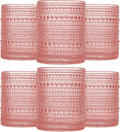 Pink Vintage Hobnail Drinking Glasses Set of 6 for Every Occasion
