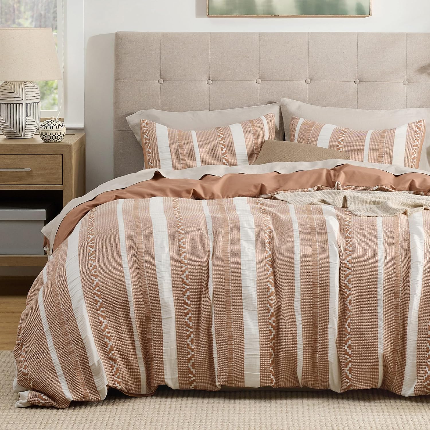 Boho Chic King Duvet Cover Set - 100% Cotton Soft Comfort