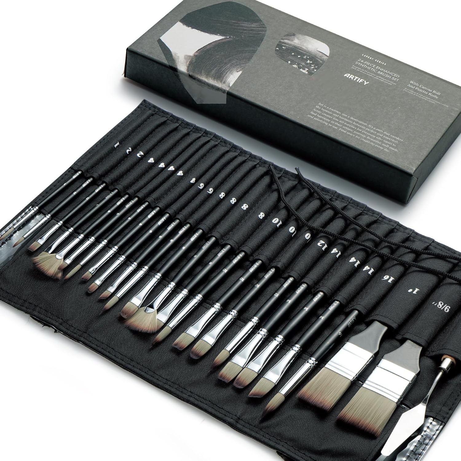 ARTIFY 25-Piece Professional Paint Brush Set for Artists