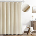 Natural Linen Shower Curtain - Boho Farmhouse Beige, 72 in