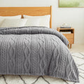 COOVA Grey Fleece King Blanket for Bed - Super Soft Sherpa King