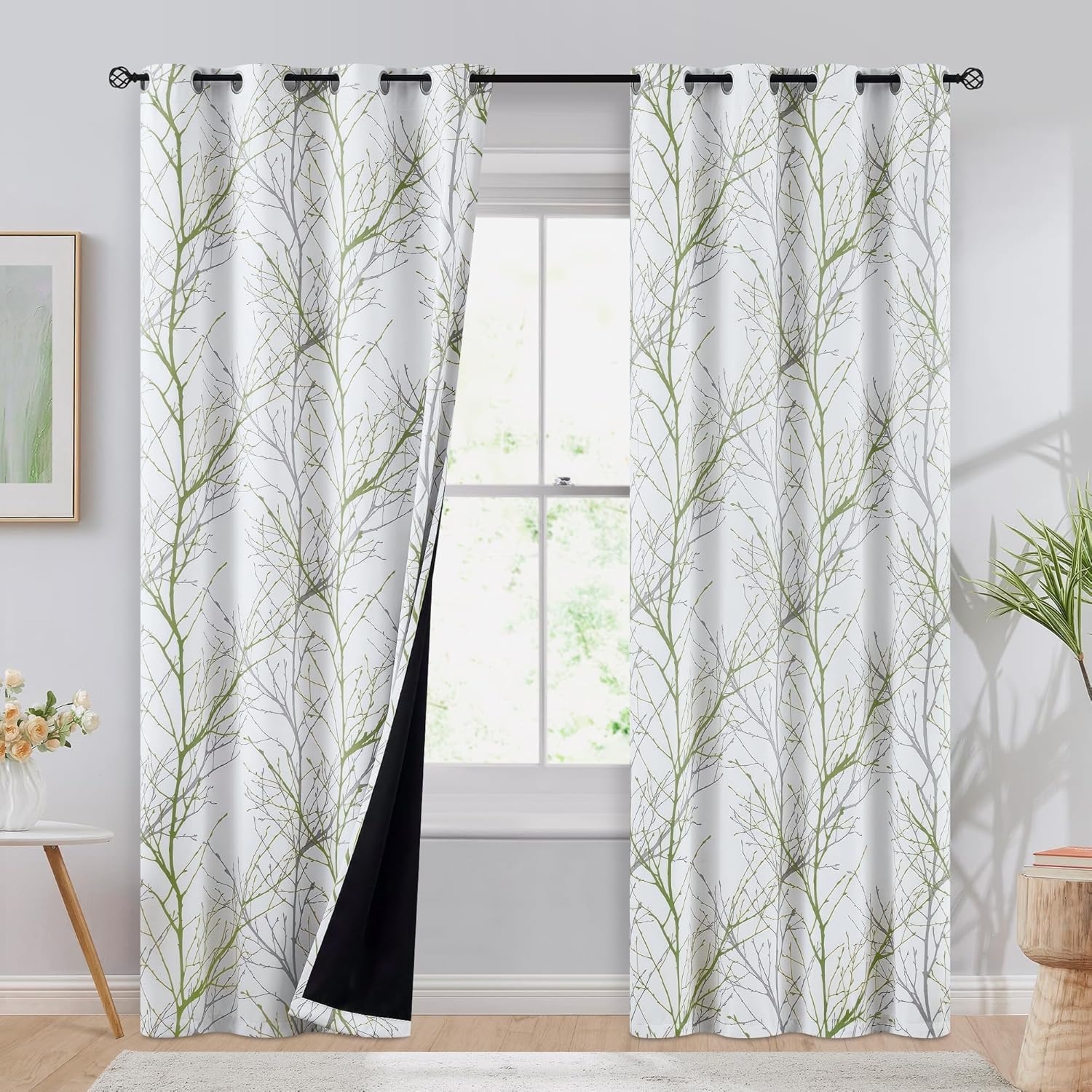 FMFUNCTEX 100% Blackout Curtains for Bedroom and Living Room
