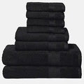 BOUTIQUO Black Towel Set - 8 Piece Oversized Cotton Towels