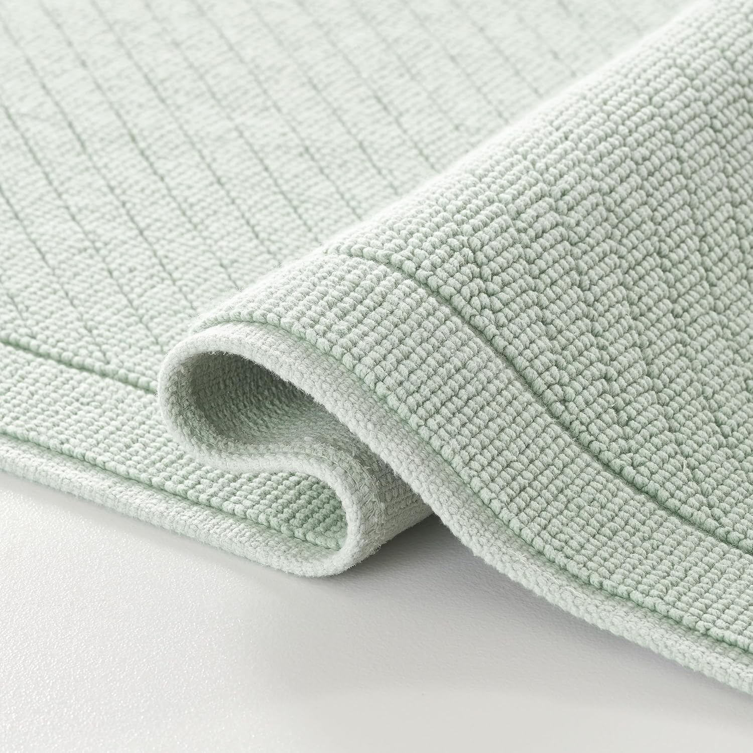 Stylish Cotton Bathroom Rug with Slip Resistant Backing 20x60 in