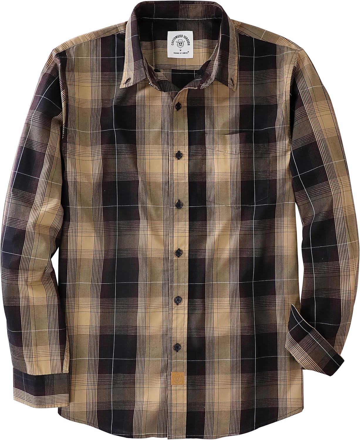 Dubinik Mens Button Up Shirts Long Sleeve Casual Cotton Plaid