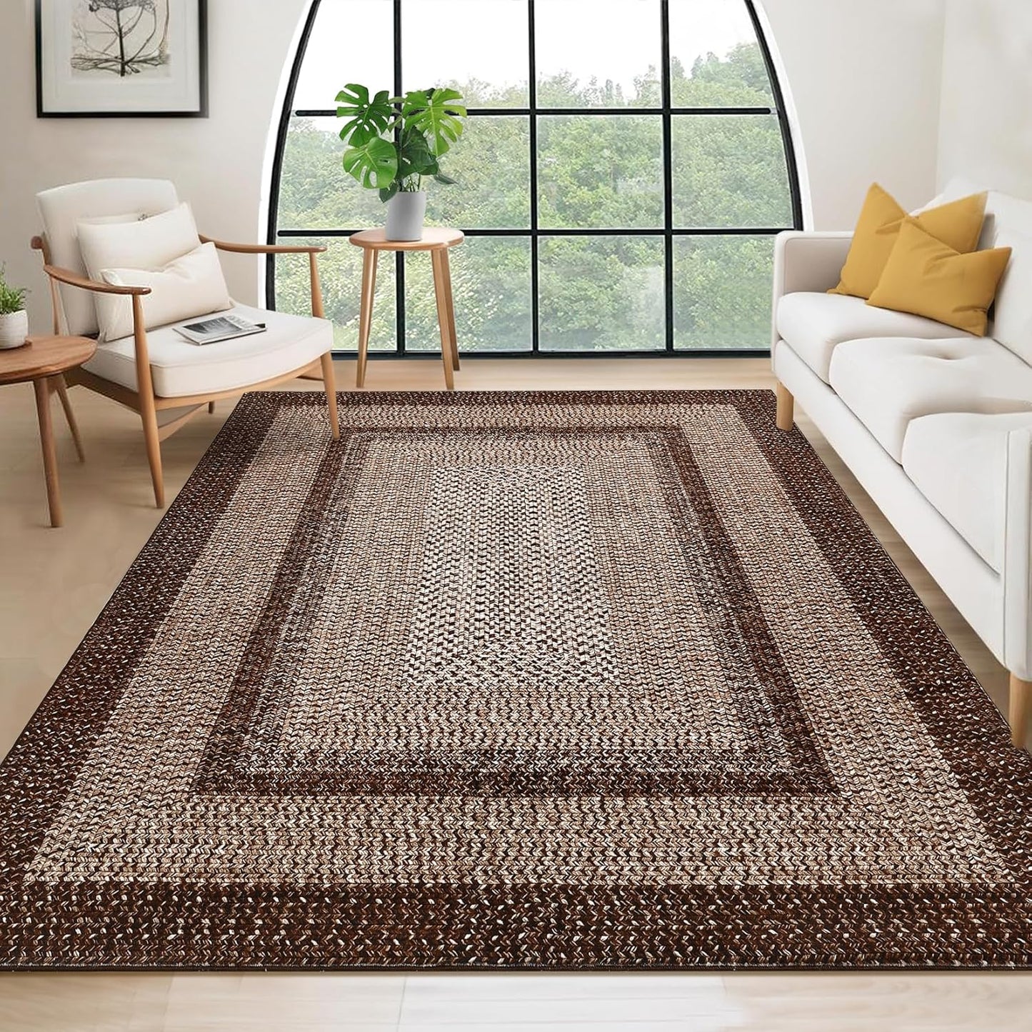 Boho Rug 4x6 for Bedroom Machine Washable Non Slip Carpet