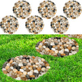 River Rock Stepping Stones Outdoor 12 in Round Mats - Garden Walkway