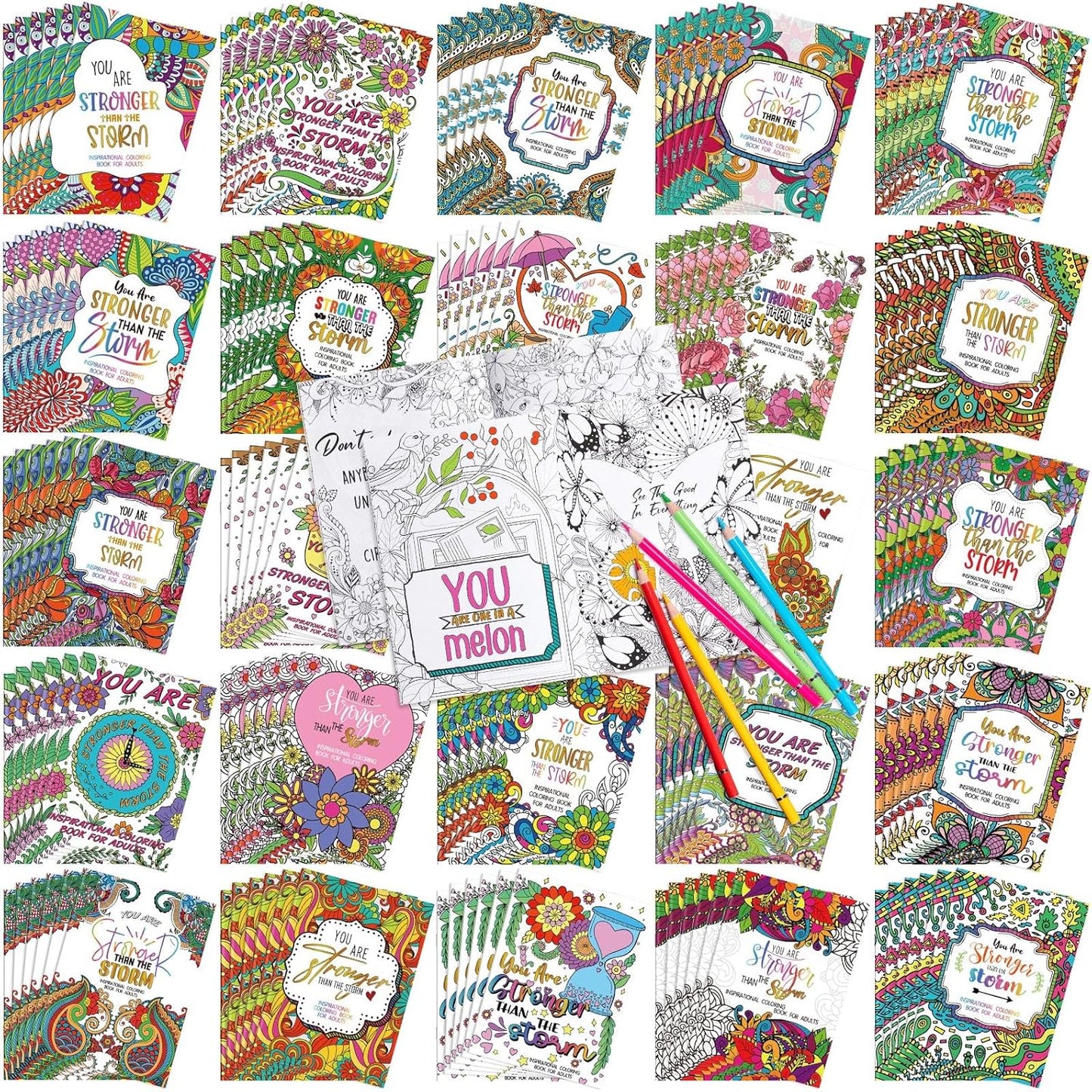 Motivational Sayings Coloring Book Set for Adults and Kids