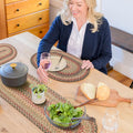 Homespice Kingston Braided Oval Table Runner 11x36 - Warm Country