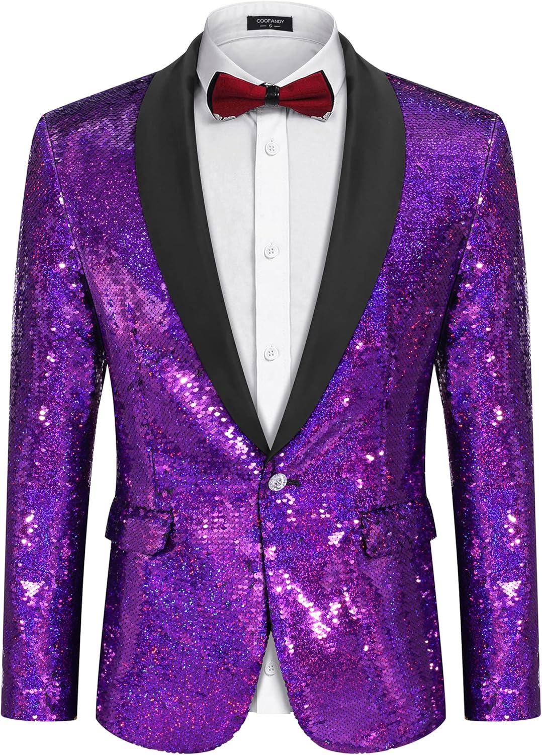 Stylish COOFANDY Mens Shiny Sequin Blazer for Parties
