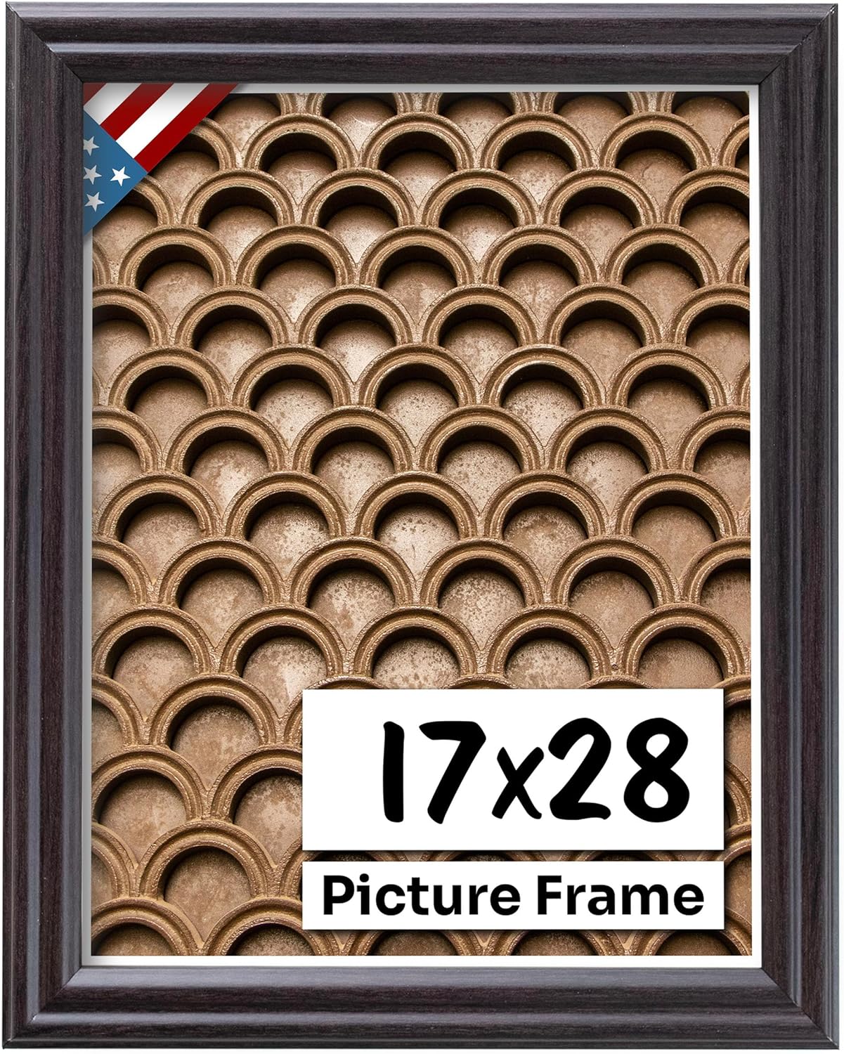 Coffee Brown 17x28 Picture Frame - Handmade Solid Wood Decor