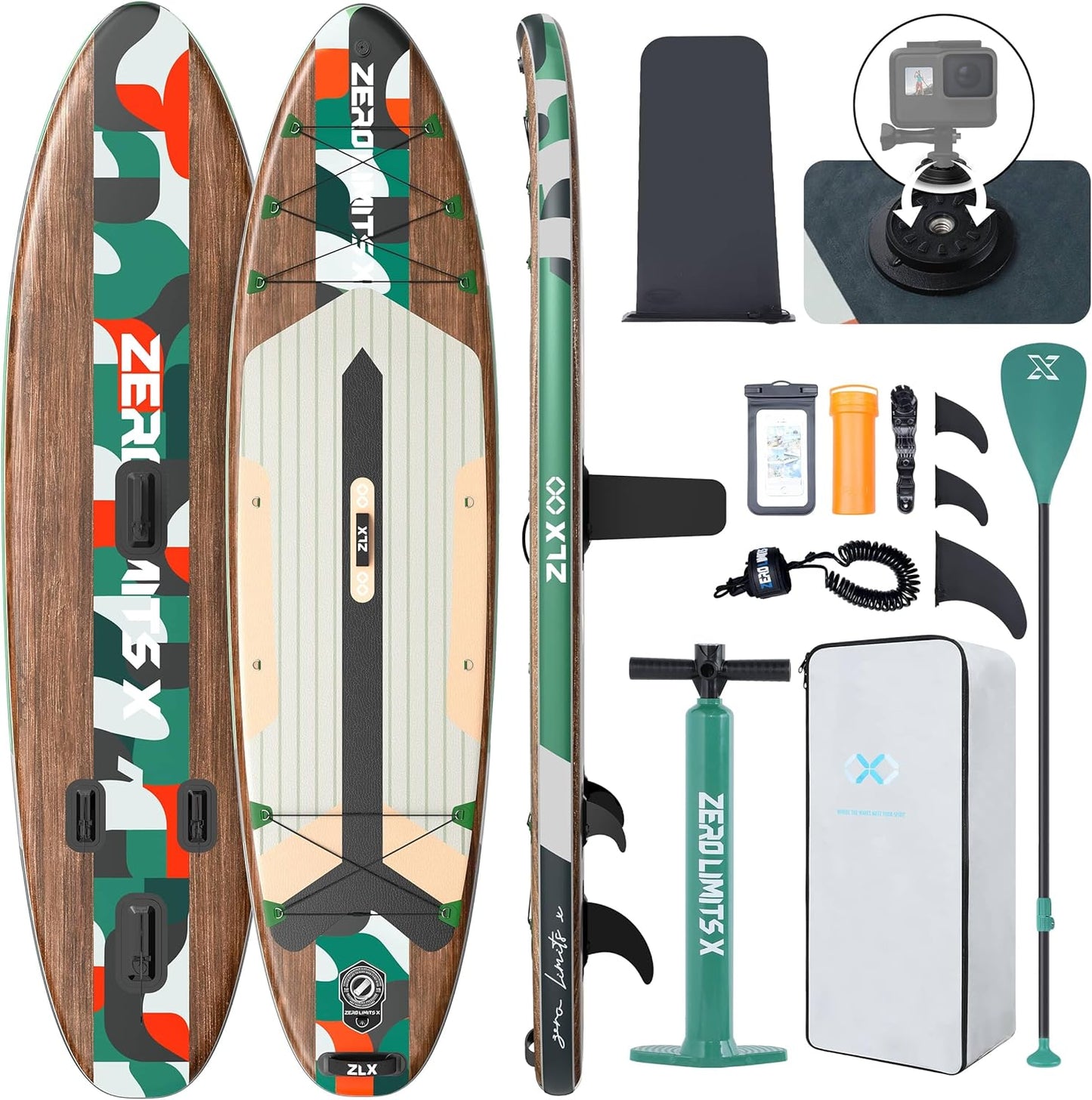 ZLX Inflatable Stand Up Paddle Board for All Skill Levels