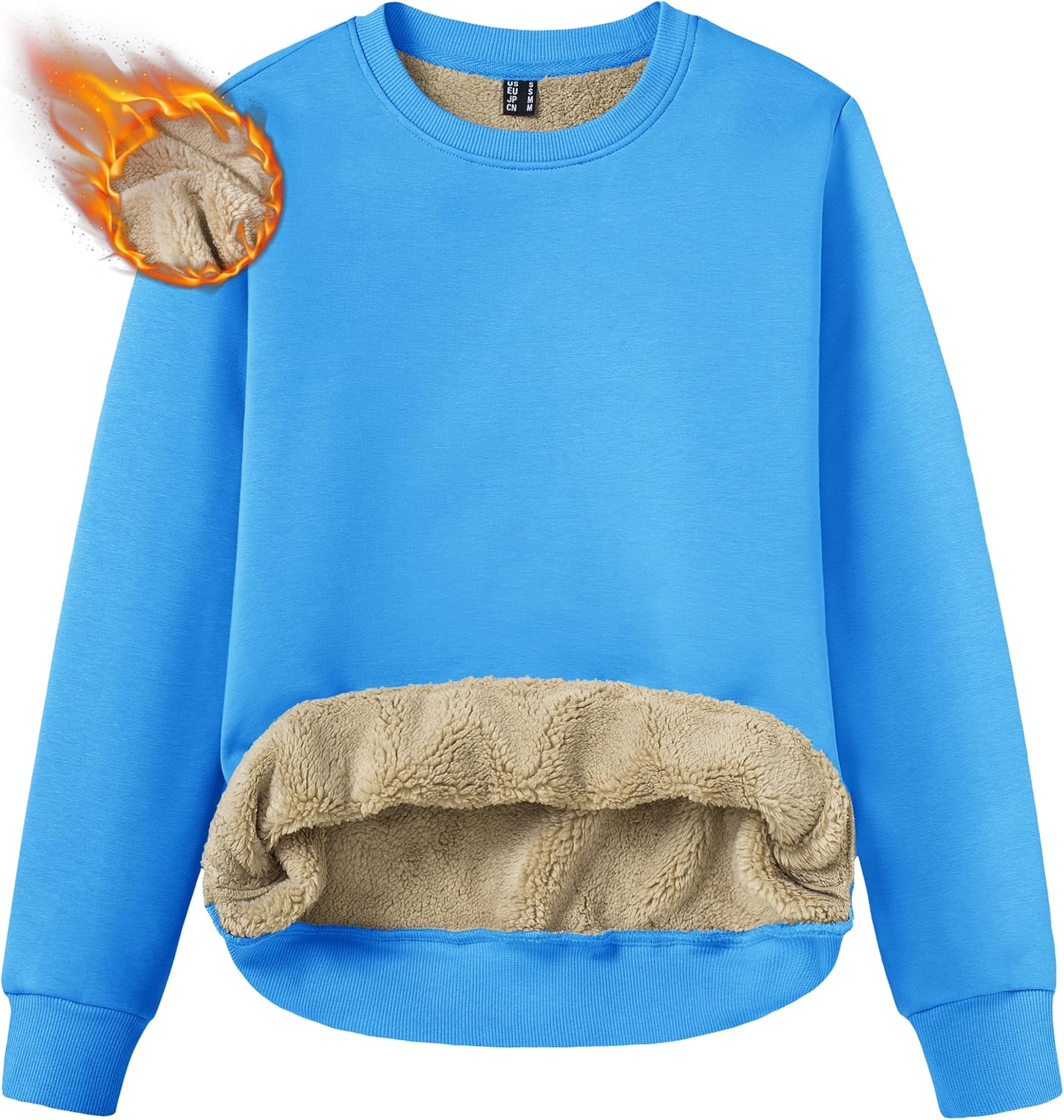 TACVASEN Women's Fleece Lined Crewneck Sweatshirt for Winter