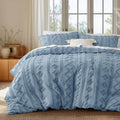 Boho Kids Duvet Cover Queen Size - Tufted Dusty Blue, Soft & Durable