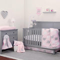 NOJO Dreamer Pink Grey Elephant 8 Piece Comforter Set - Soft Nursery