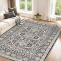 Washable Living Room Area Rug 5x7 - Soft Vintage Non Slip Backing