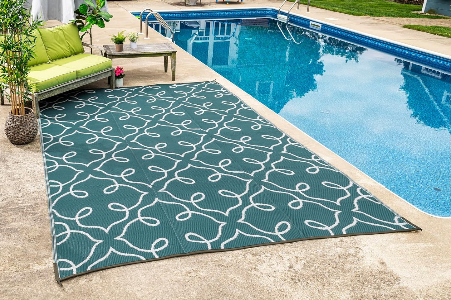 FH Home Outdoor Camping Rug - Waterproof, Reversible, Durable