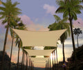 Custom Size 7ft x 21ft Beige Rectangle Sun Shade Sail - UPF50