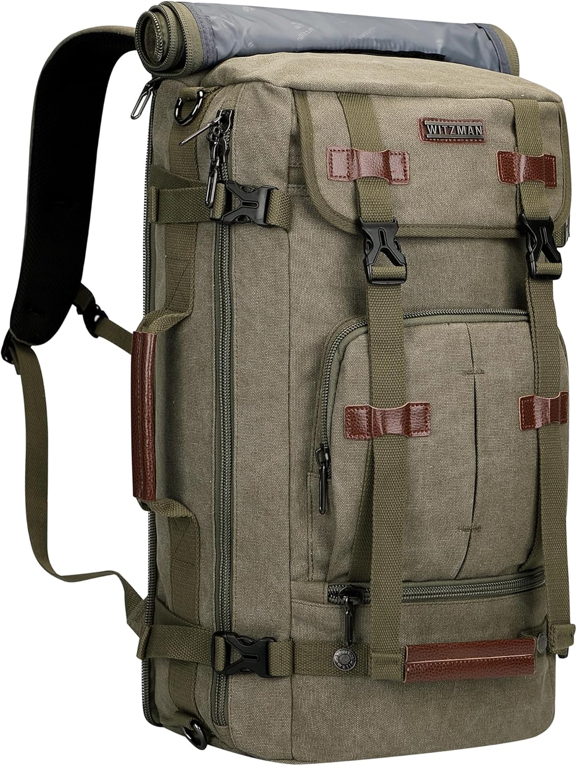 WITZMAN Canvas Backpack Vintage Travel Large Laptop Rucksack