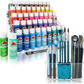 Paint Organizer & Brush Holder Set - Crystal-Clear Acrylic Stand