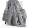 Bedsure GentleSoft Fuzzy Sherpa Twin Blanket Grey - Cozy, Reversible