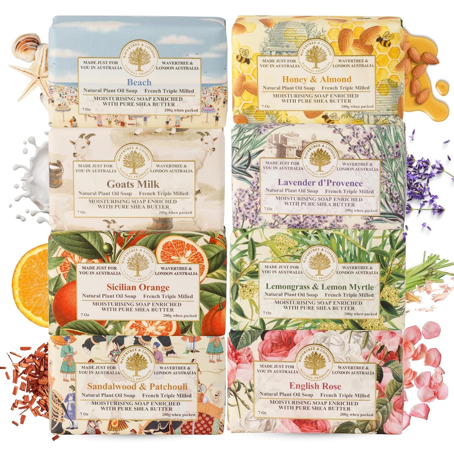 Wavertree & London Assorted Favorites Natural Soap Bars Set