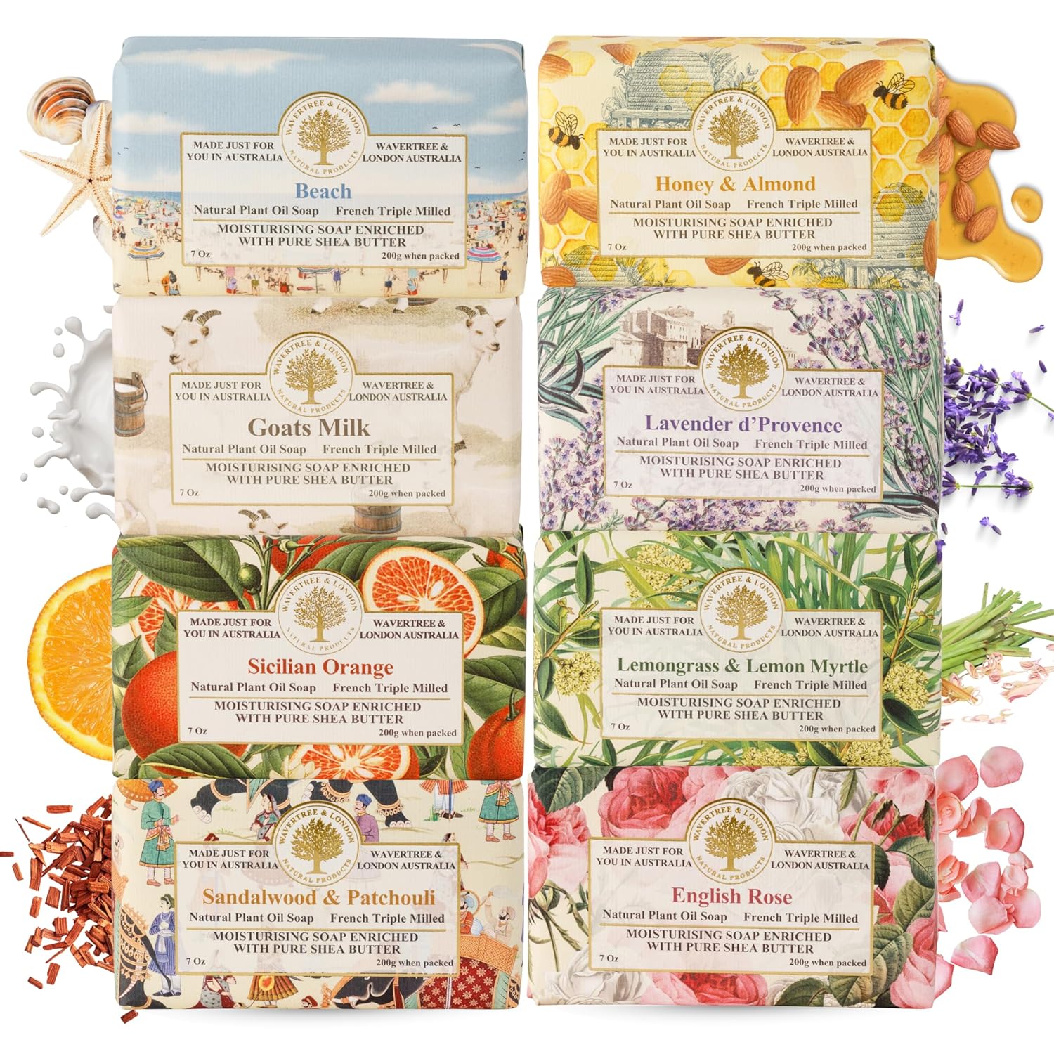 Wavertree & London Assorted Favorites Natural Soap Bars Set