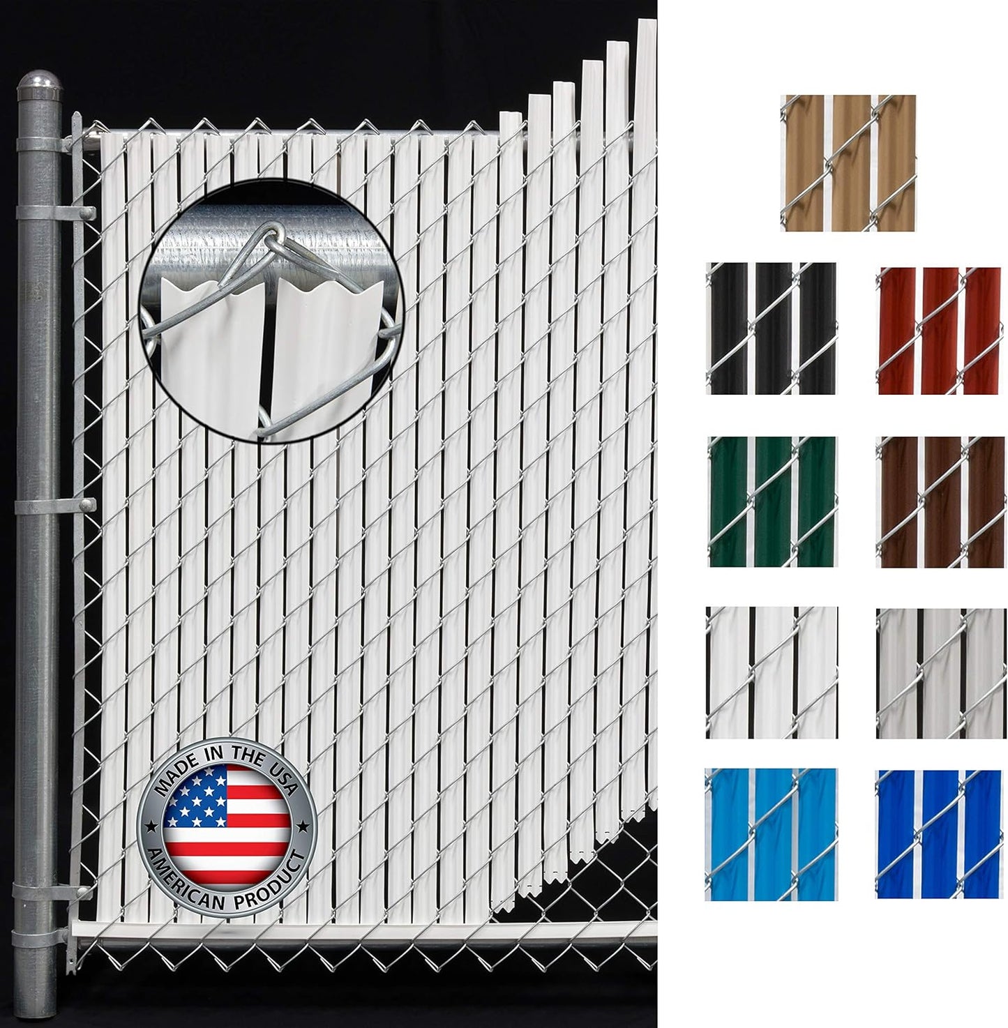 White Wave Slat for Chain Link Fence - Privacy Slats 68.5 in