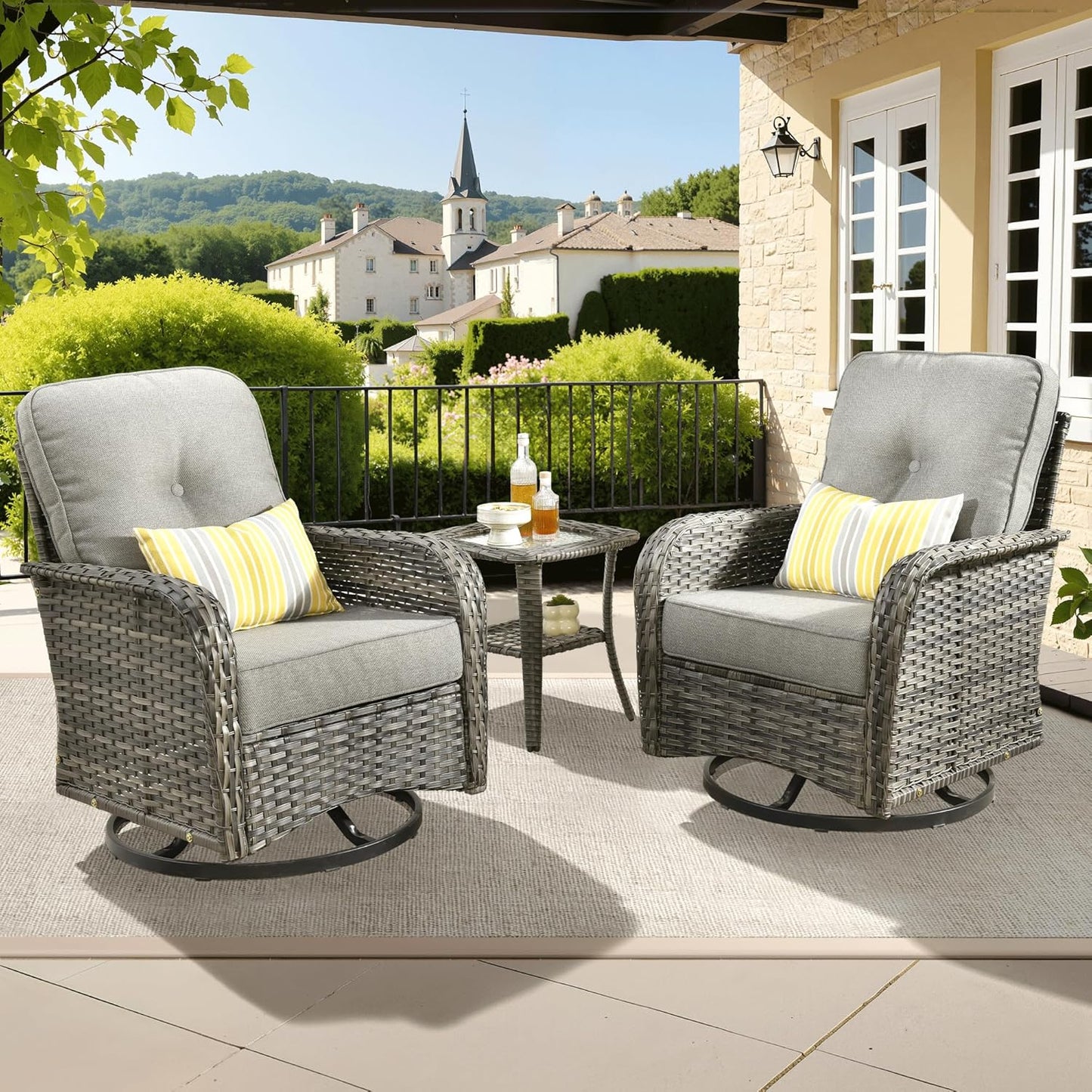 Ovios 3 Pieces Patio Furniture Set: Stylish Outdoor Comfort