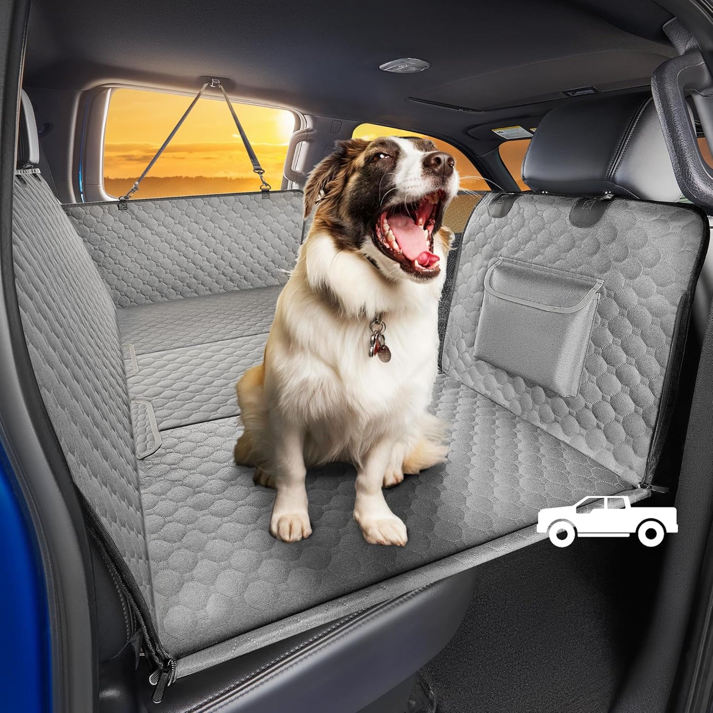 SHARLOVY XL Truck Back Seat Extender for Dogs - Heavy Duty Cover