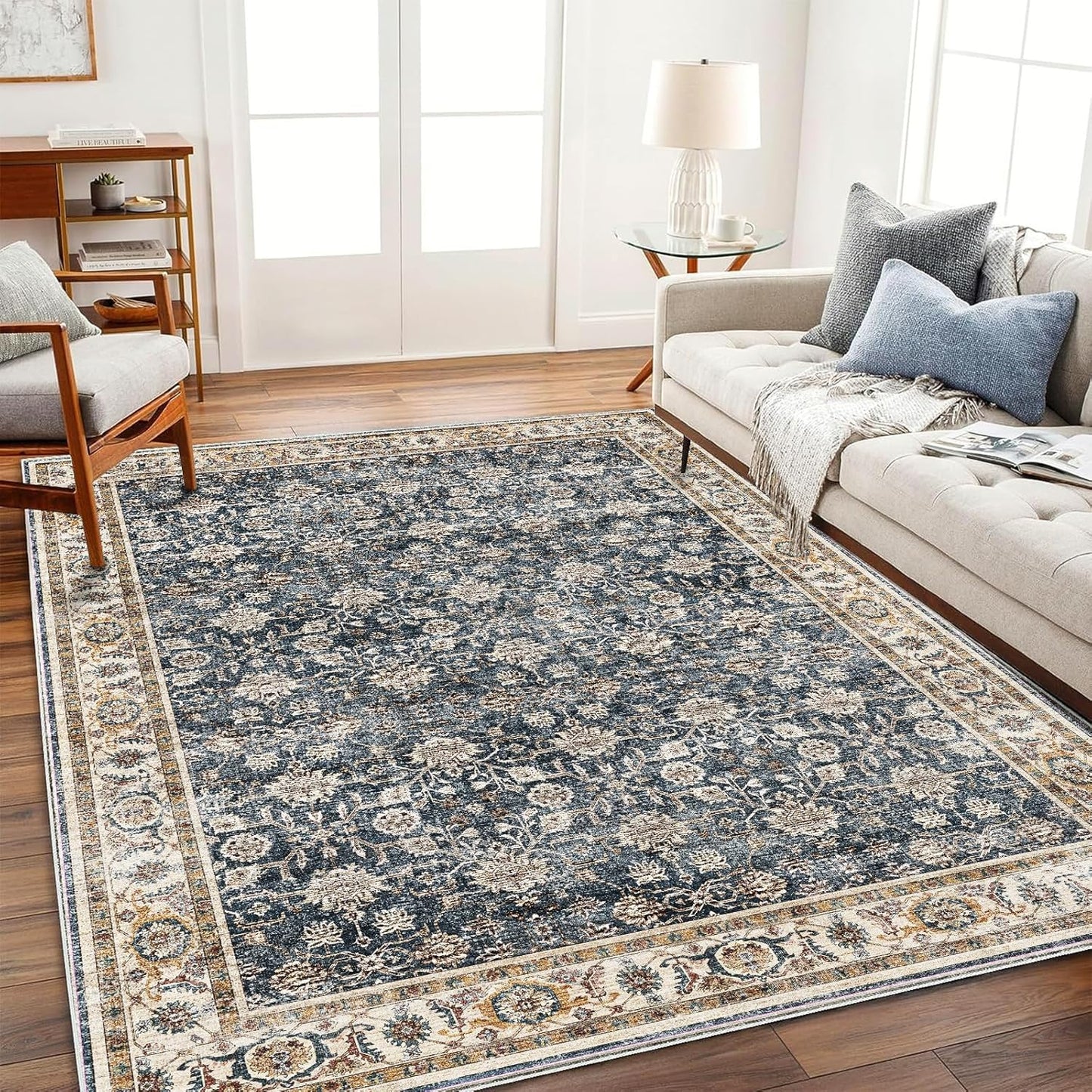 Vintage Traditional Area Rug 6ftx9ft for Living Room and Bedroom