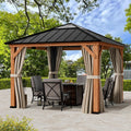 Modern Shade Tranquil Grove Wood Gazebo 11 ft x 11 ft - Sturdy Hardtop