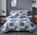 Bedspread Set Twin Size Plaid Quilt Bedding - Lightweight Patchwork
