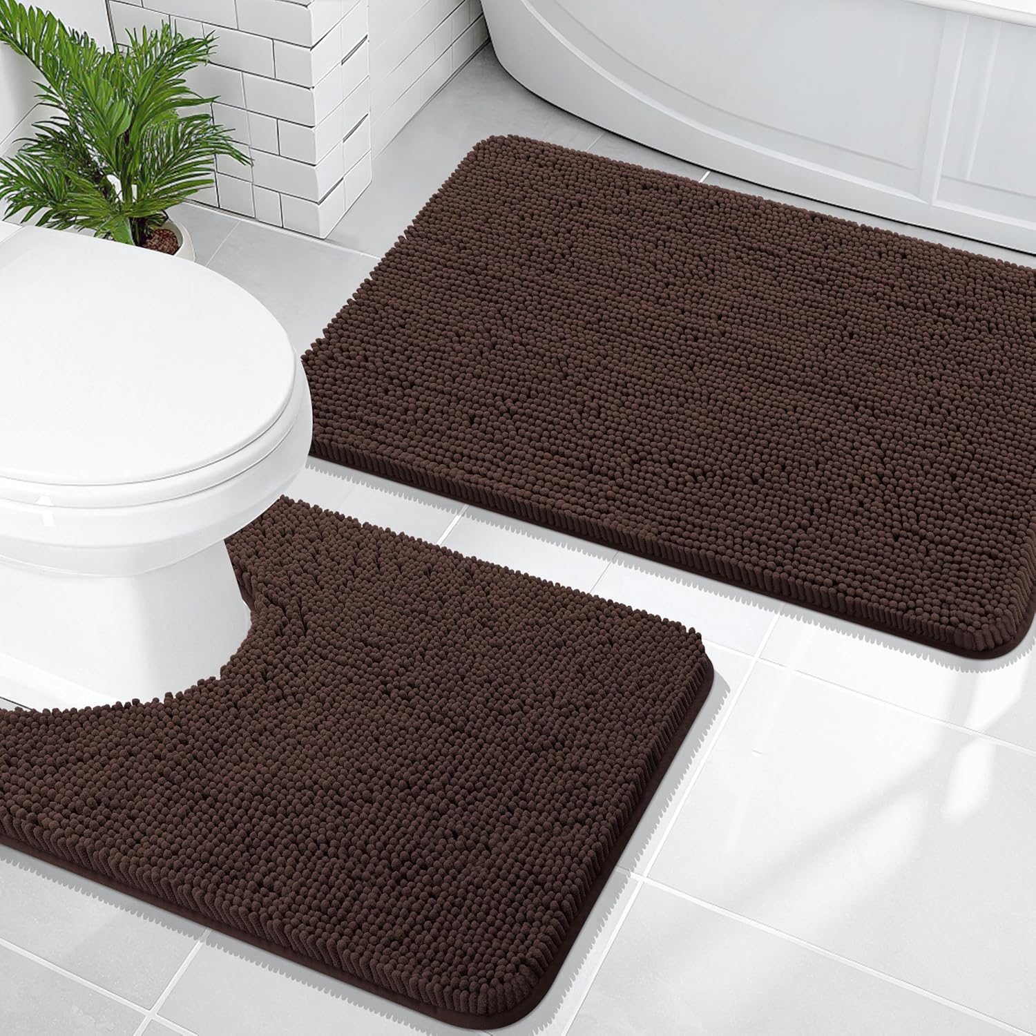 OLANLY Chenille Bath Mats Set for Ultimate Comfort and Style