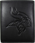 Siskiyou Sports Embossed Leather Tri-fold Wallet - Stylish Fan Wallet