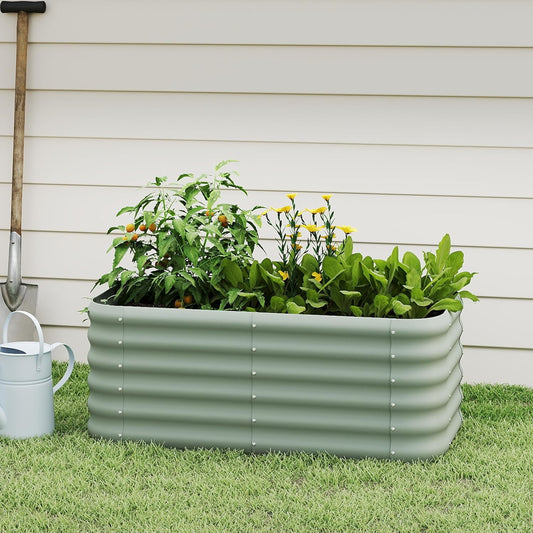 Galvanized Raised Garden Bed for Outdoor Planting and Gardening