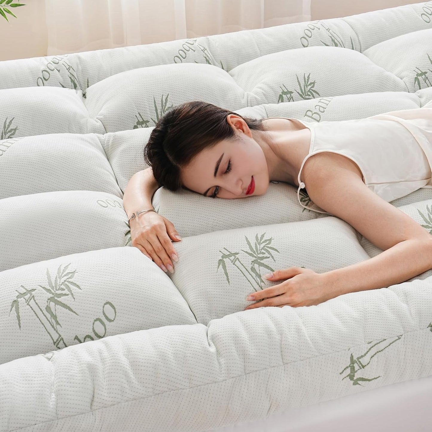 DOWNCOOL 3 Inch Memory Foam Mattress Topper for Back Pain Relief